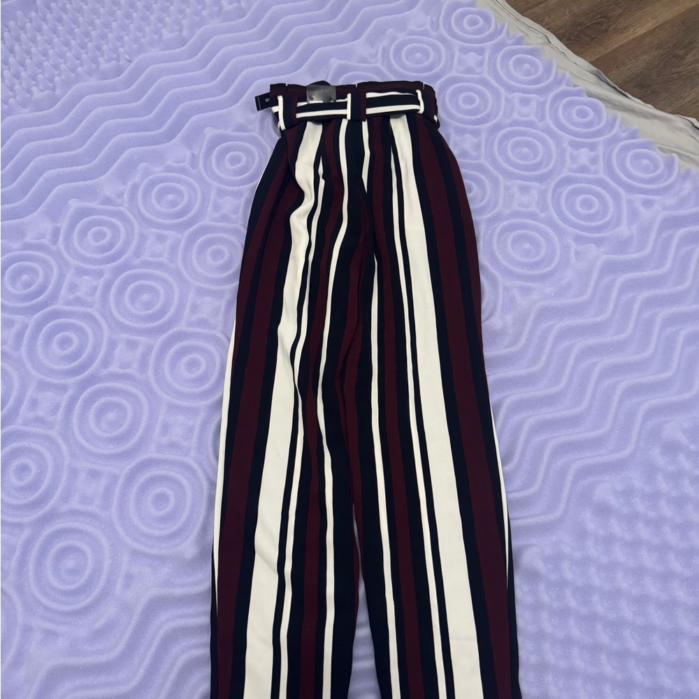 NWT Striped High-Waist Pants - Picture 3 of 4
